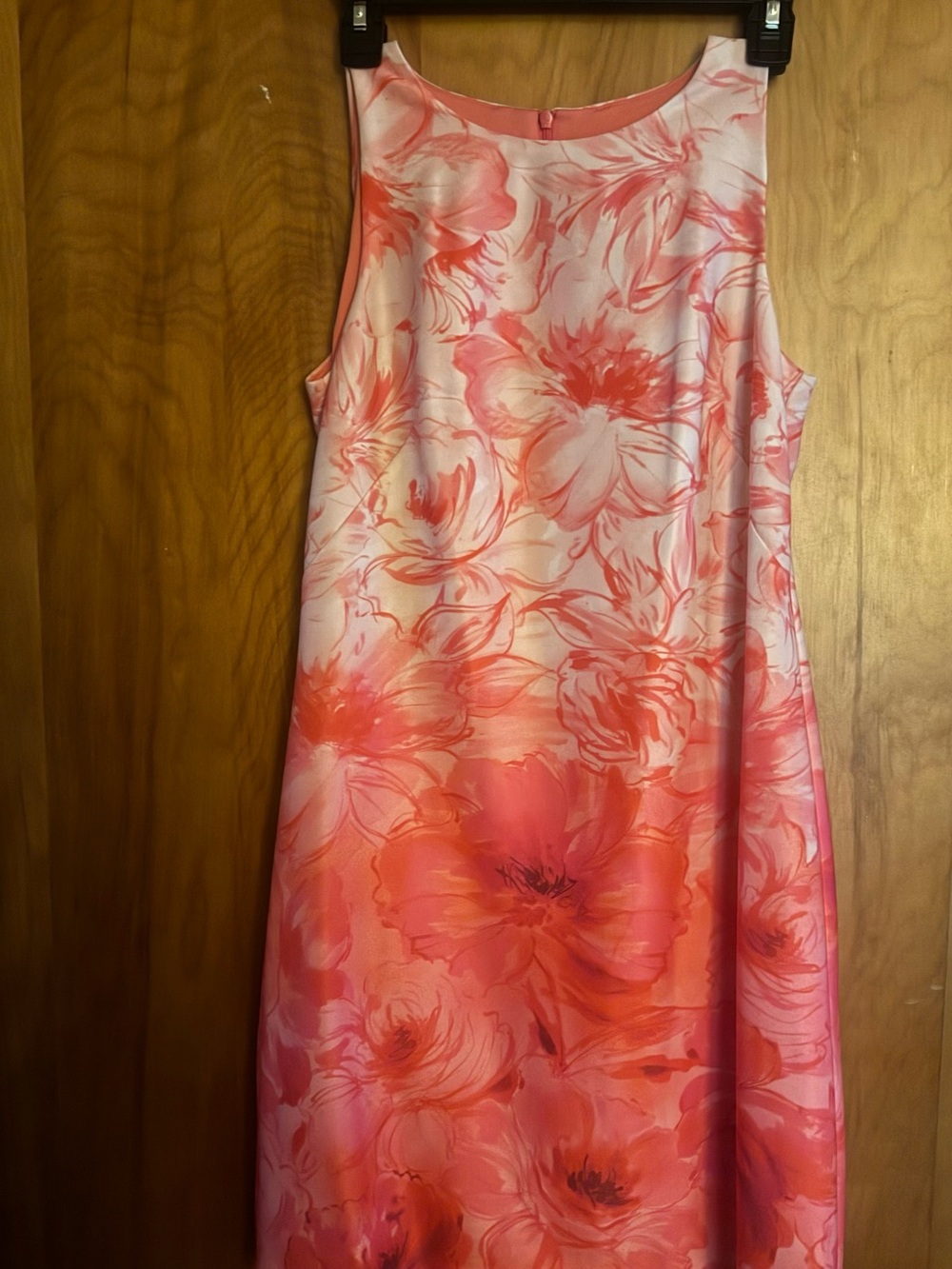 Eliza J Coral & Pink Floral Sleeveless A-Line Dress